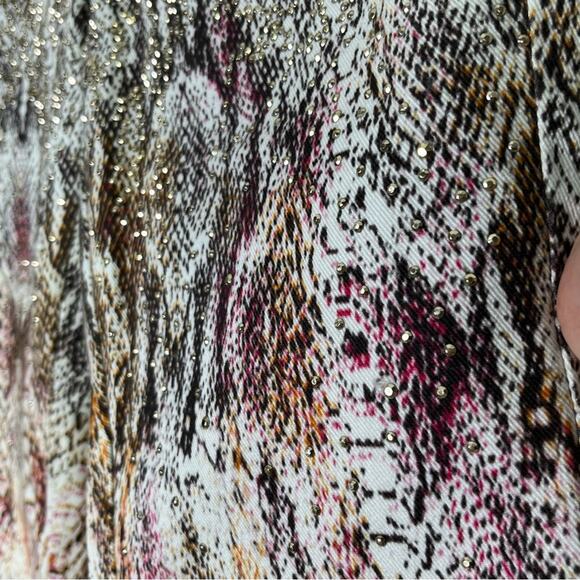 Haute Hippie Embellished Ombre Snakeprint Skinny Crop Jeans Size 26 - Picture 6 of 7